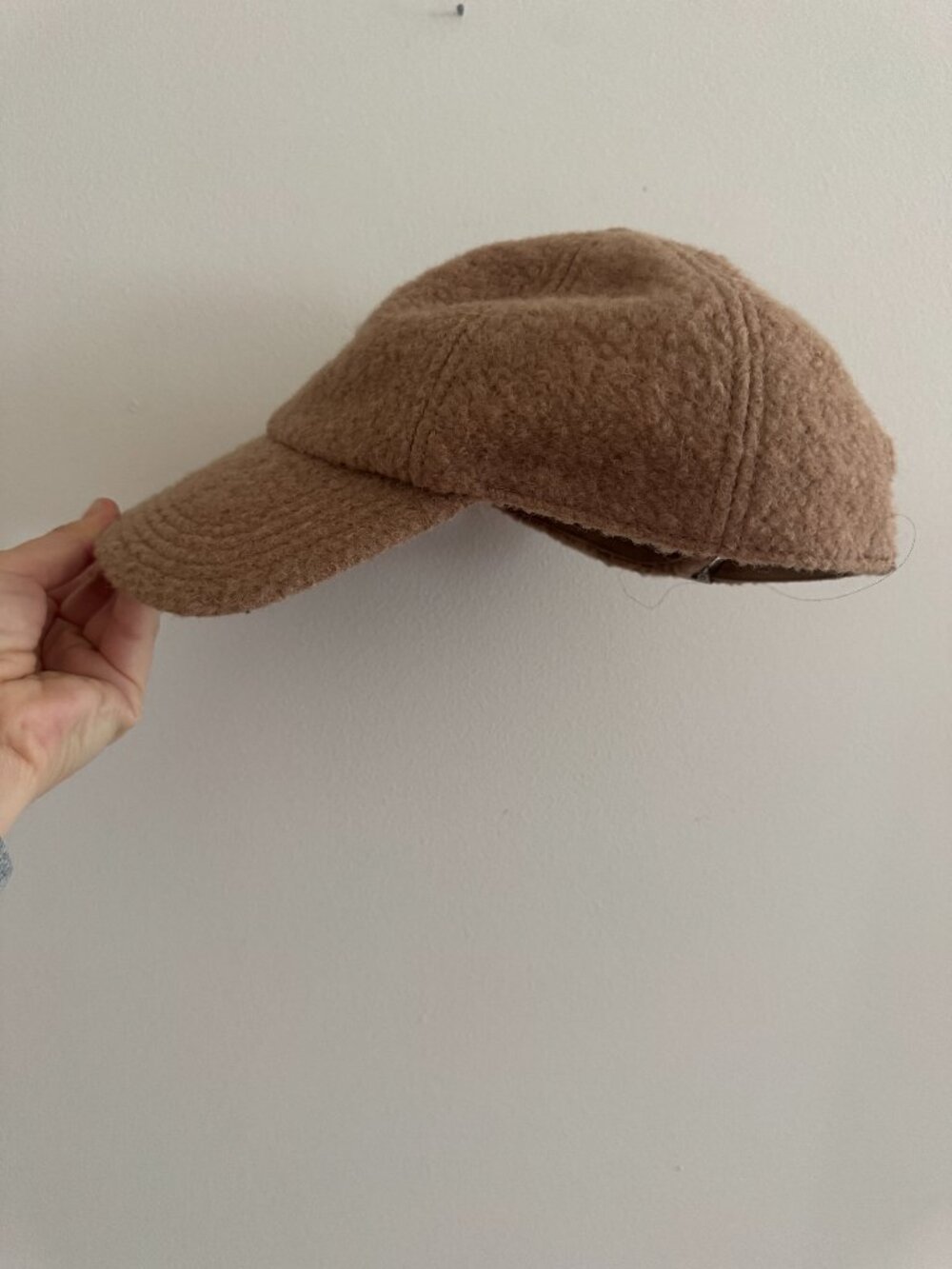 Tan boucle adjustable dad hat - women's